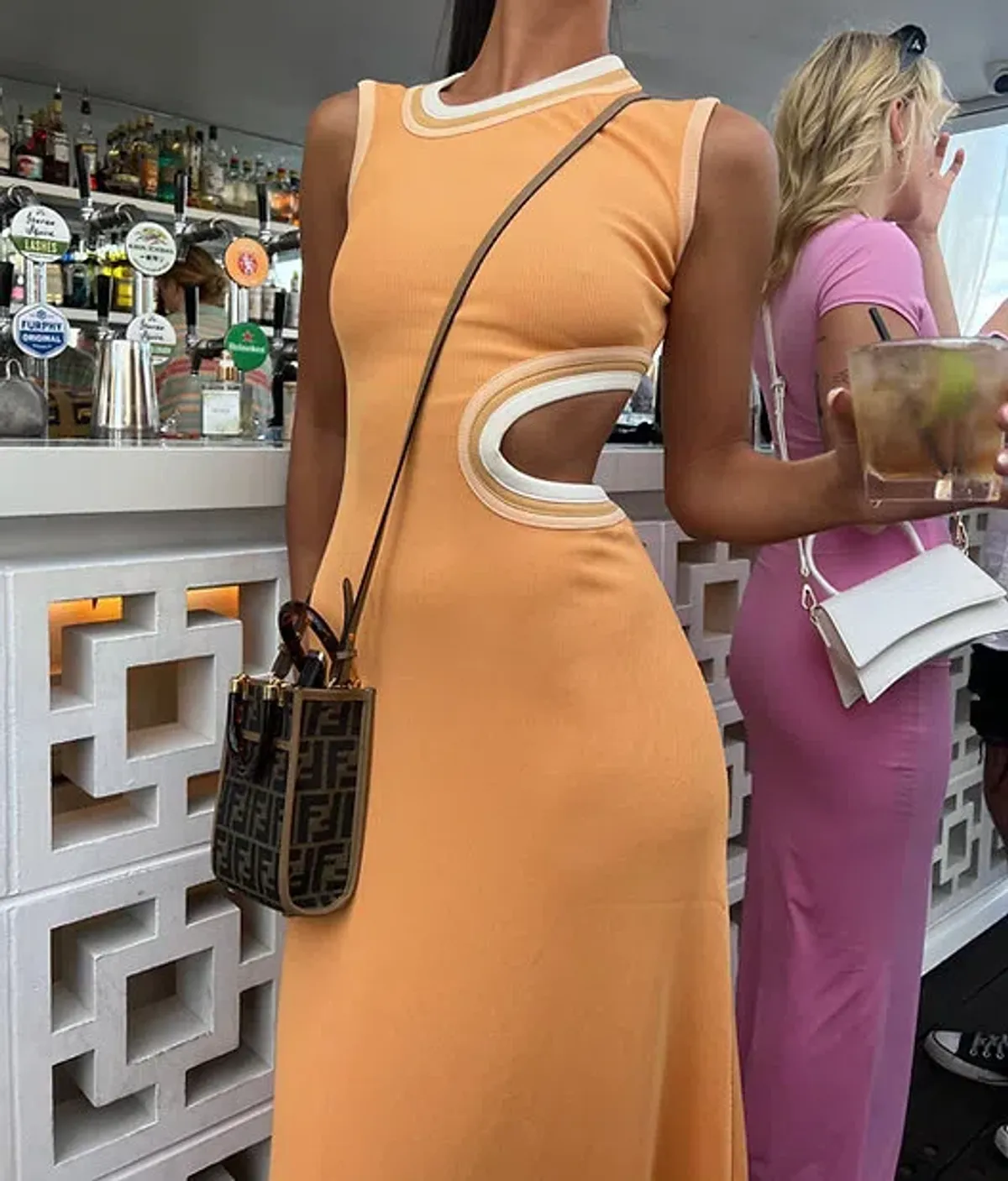 Christopher Esber Skewed Neck Multi Bind Dress Orange Size AU 4 - Image 3