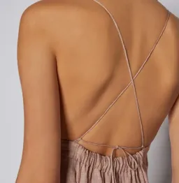 Scanlan Theodore Italian Linen Shoestring Dress Cappuccino Size 6 for rent on The Volte - image 5