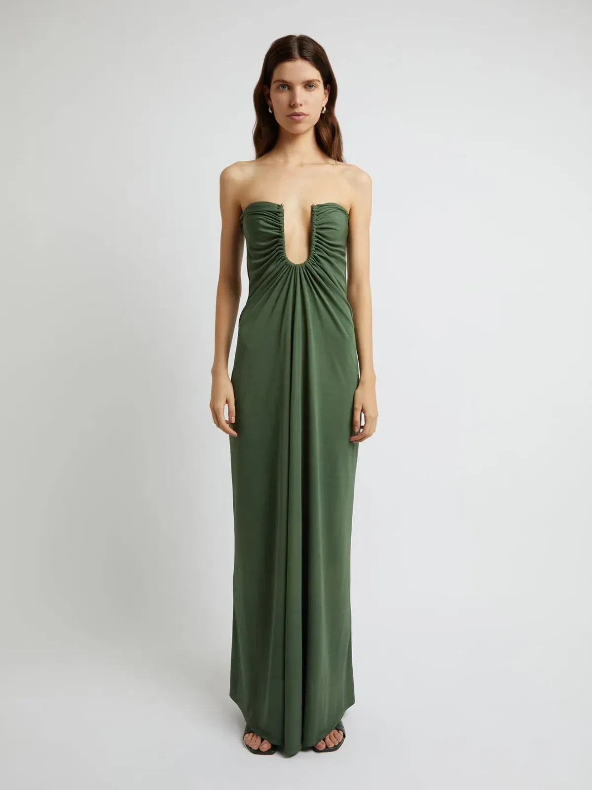Christopher Esber Arced Palm Strapless Dress Green Size 6 - Image 1