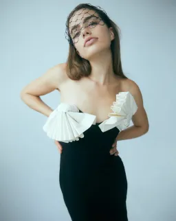 Rachel Gilbert Lavina Midi Dress Black/White Size 1 / AU 8 for rent on The Volte - image 1