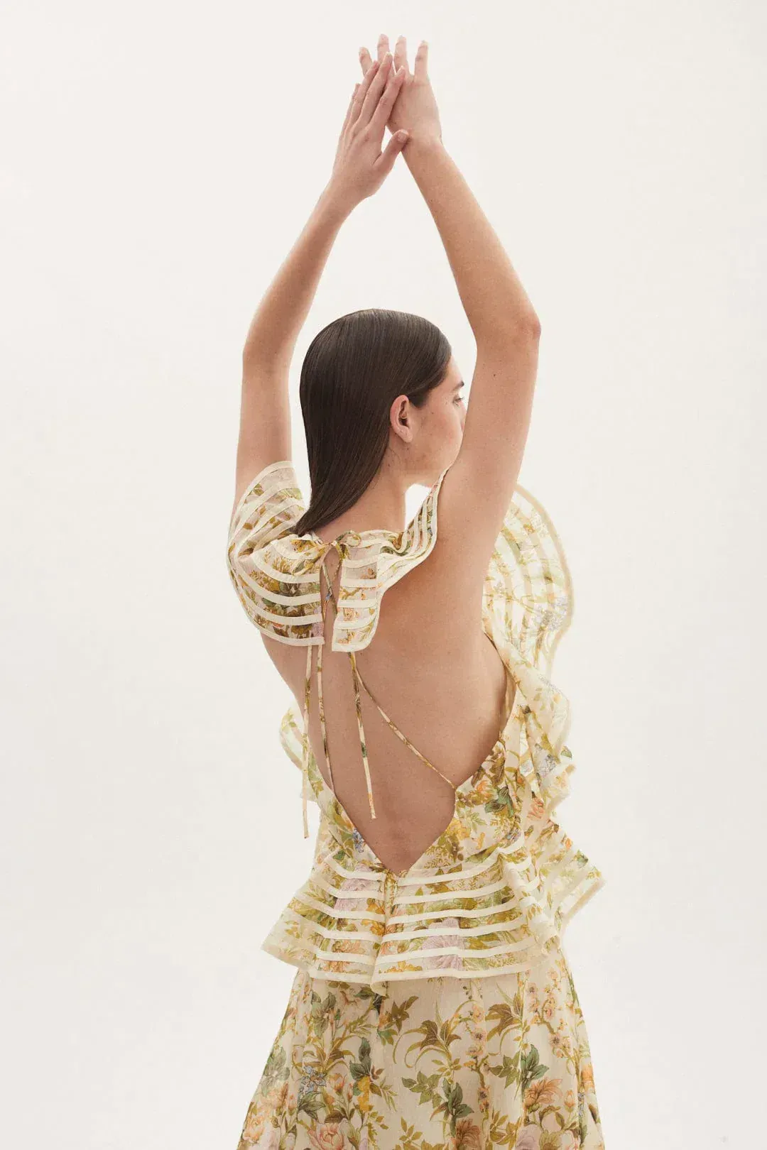 Alemais Eden Flounce Midi Dress Floral Size 6 for rent on The Volte - main image