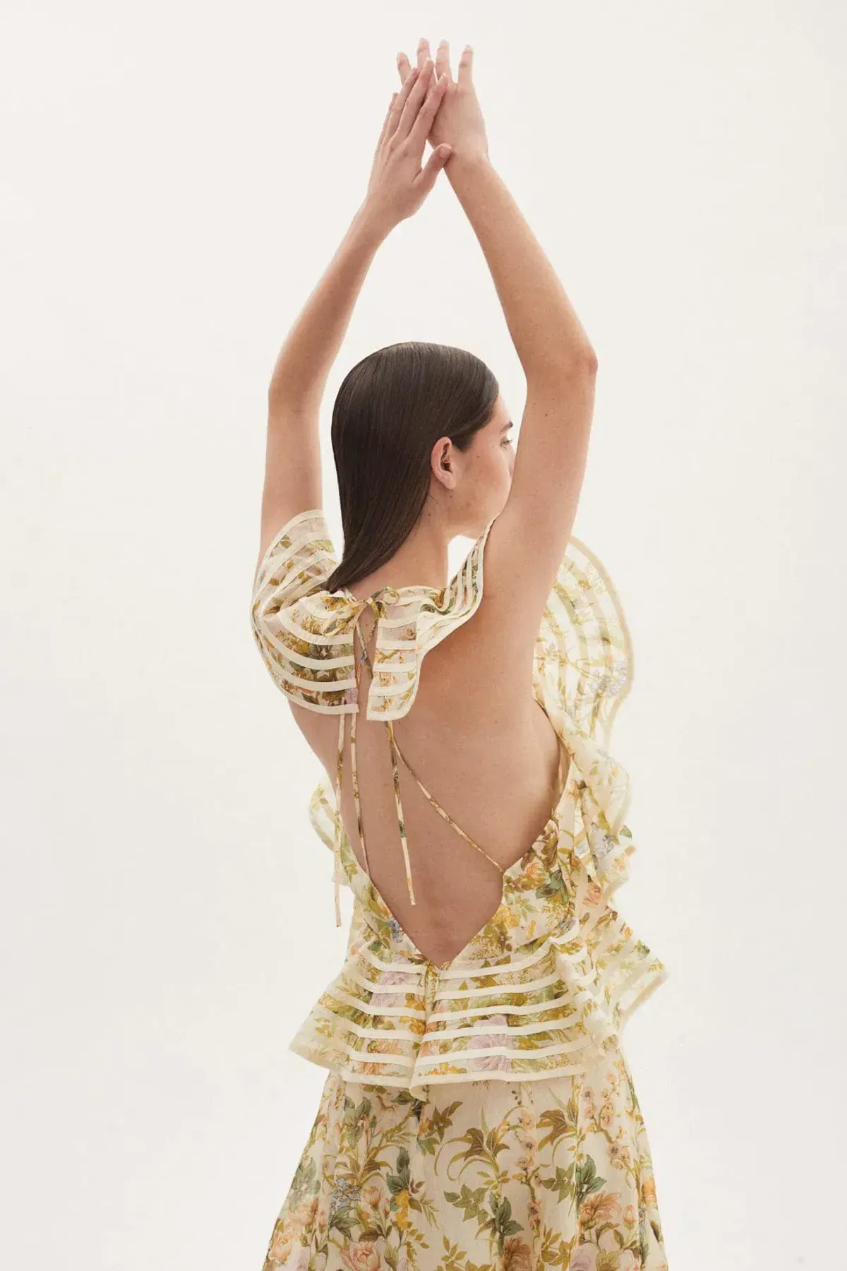 Alemais Eden Flounce Midi Dress Floral Size 6 - Image 2