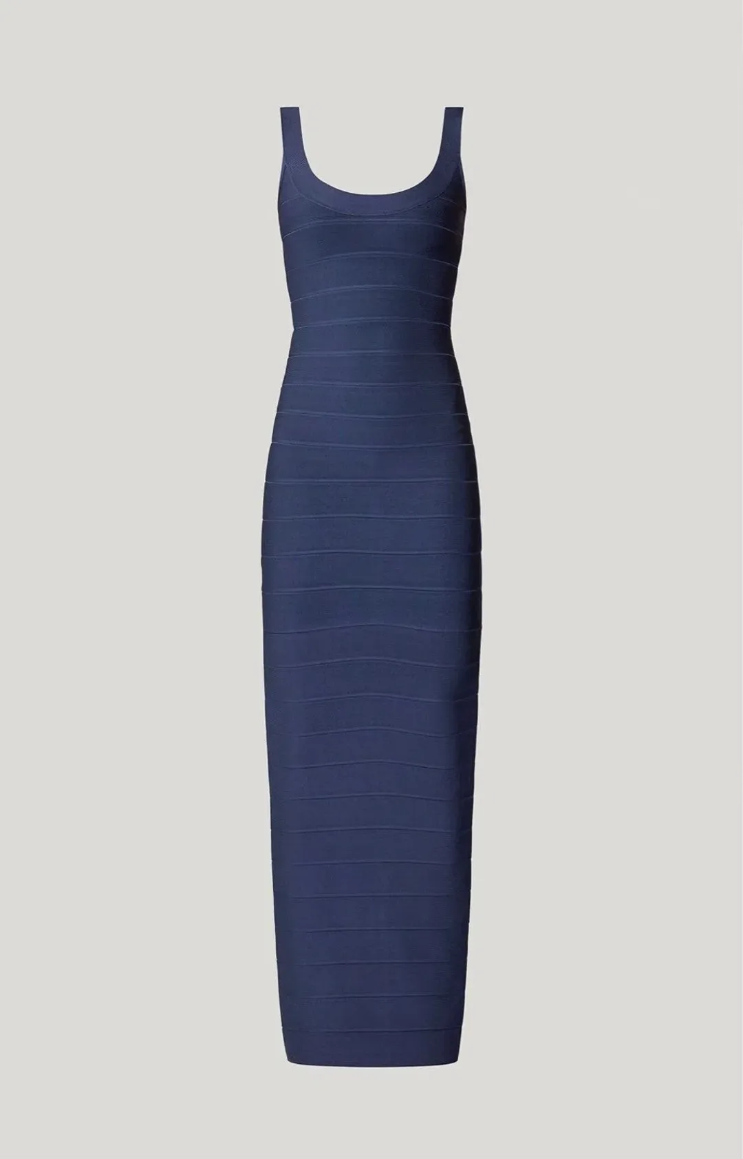 Herve Leger Navy Round Neck Gown Size XXS/AU 4 for rent on The Volte - main image