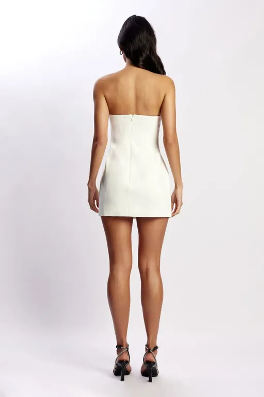 Meshki Maci Crepe Mini Dress White Size XS/Au 6 for rent on The Volte - main image