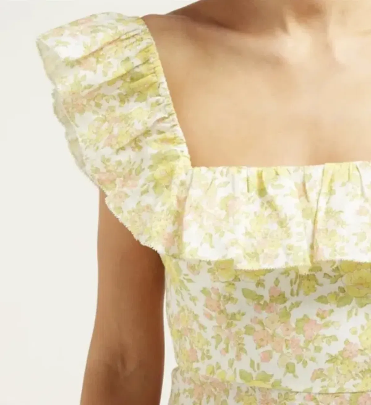 Zimmermann Goldie Ruffle Neck Mini Dress in Citrus Floral Size 0 / Au 8 - Image 2