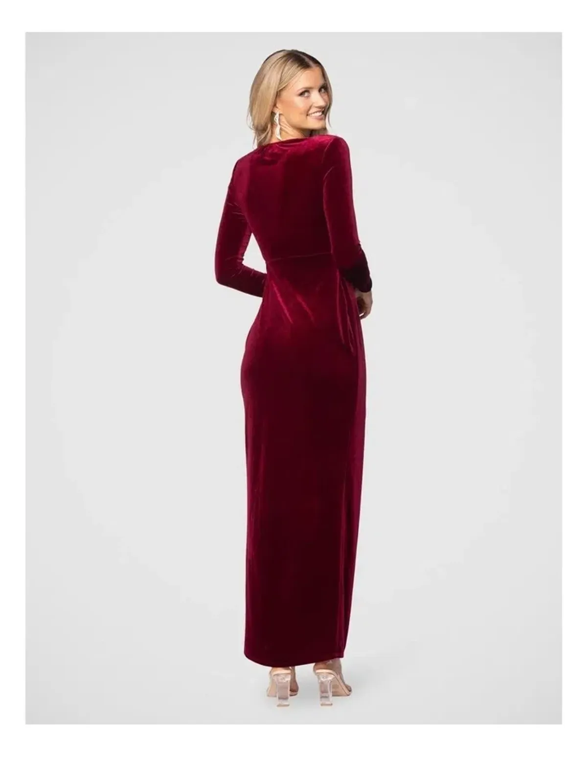 Pilgrim Lundi Dress Burgundy Velvet Size 10 - Image 5