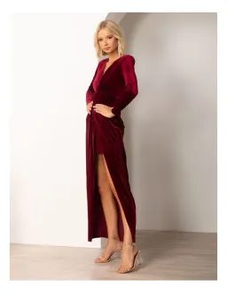Pilgrim Lundi Dress Burgundy Velvet Size 10 for rent on The Volte - image 4