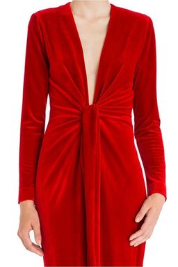 Carla Zampatti Flame Velvet Dress Red Size 8 for rent on The Volte - image 4