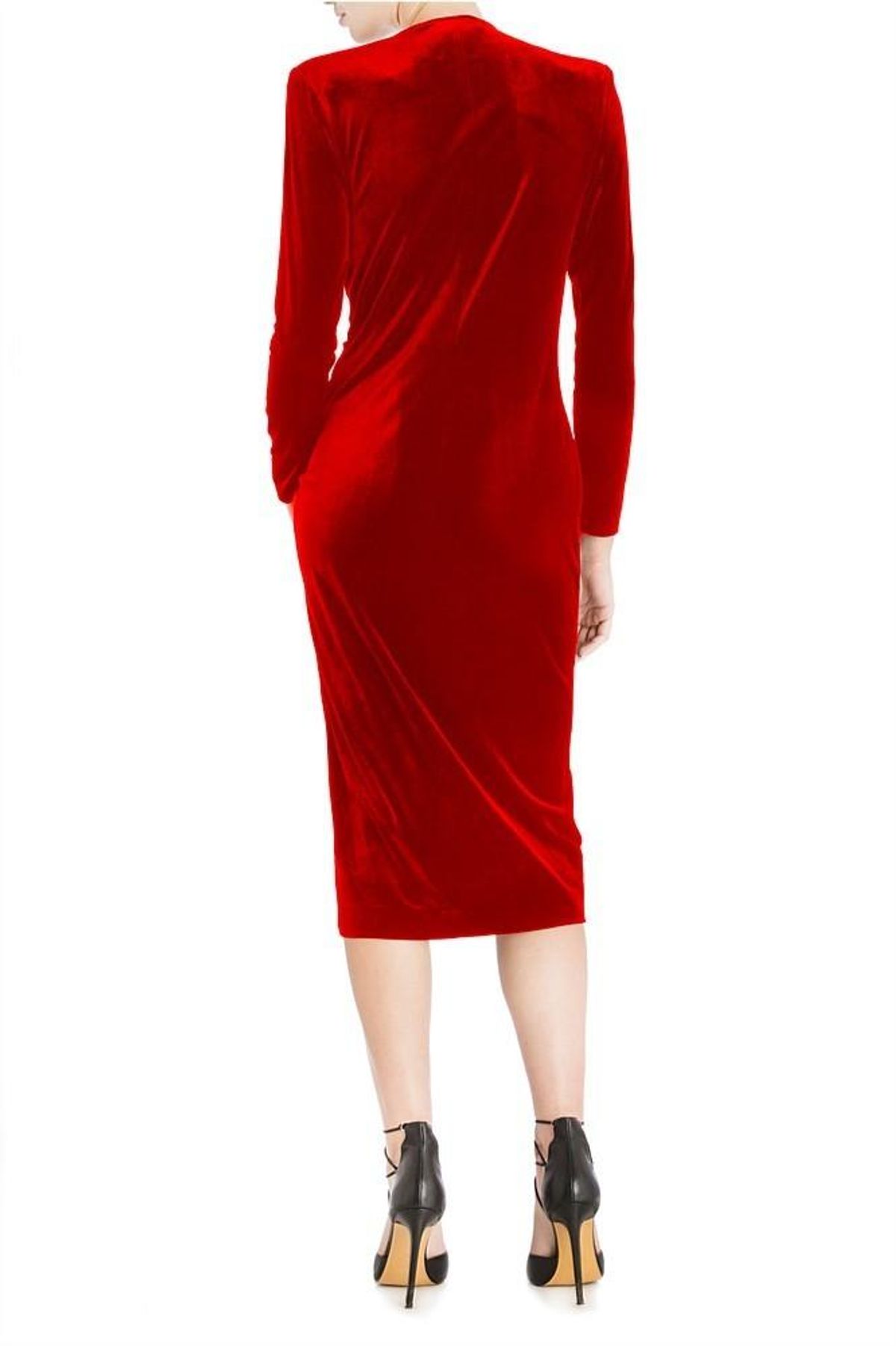 Carla Zampatti Flame Velvet Dress Red Size 8 - Image 2