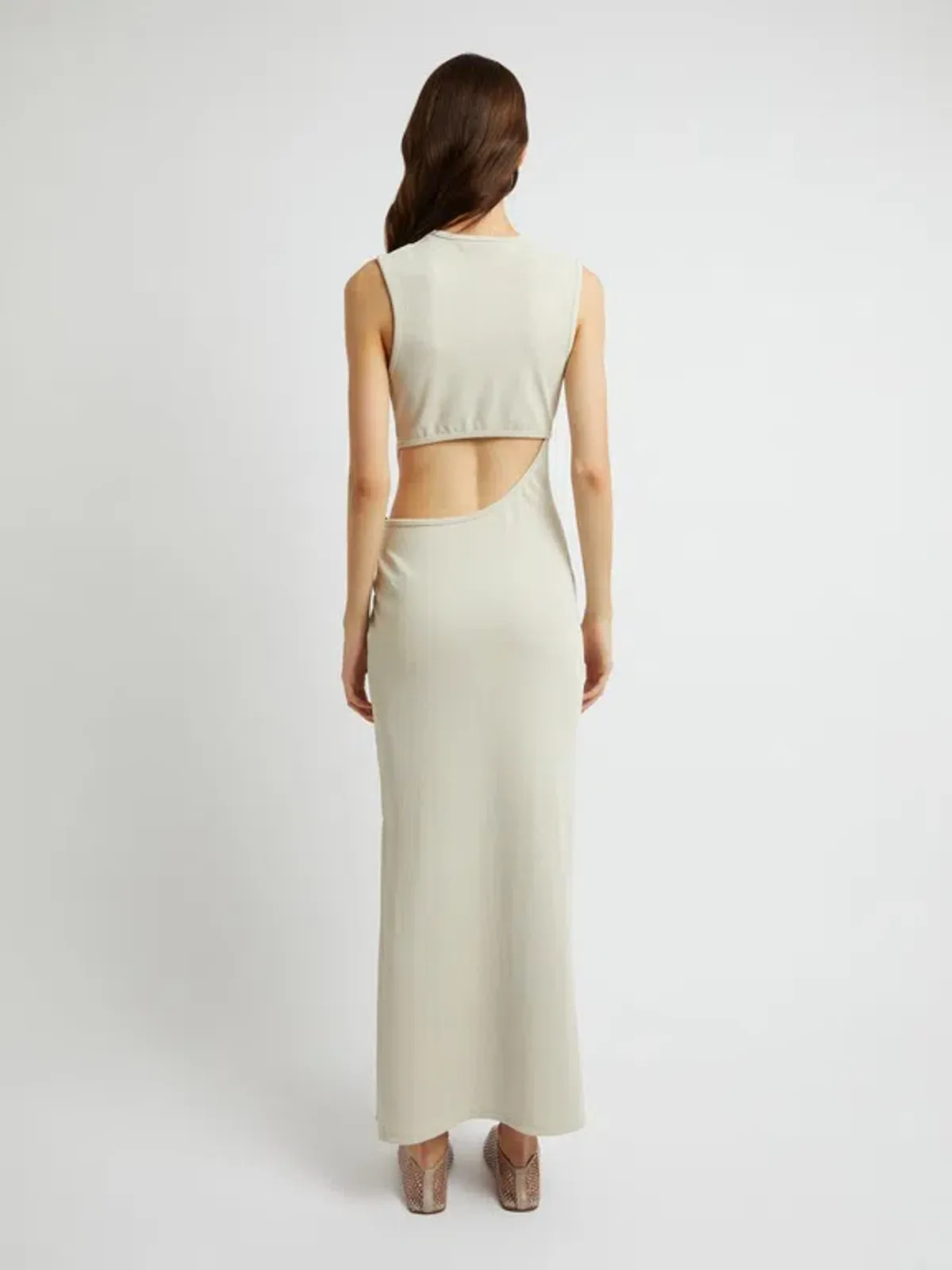 Christopher Esber Float Buckle Tank Dress Cream Size 6 - Image 4