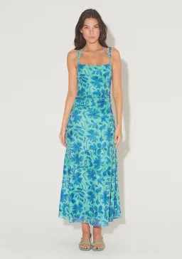 Hansen and Gretel Odessa Dress Aqua Leaf Size 6 for rent on The Volte - image 1