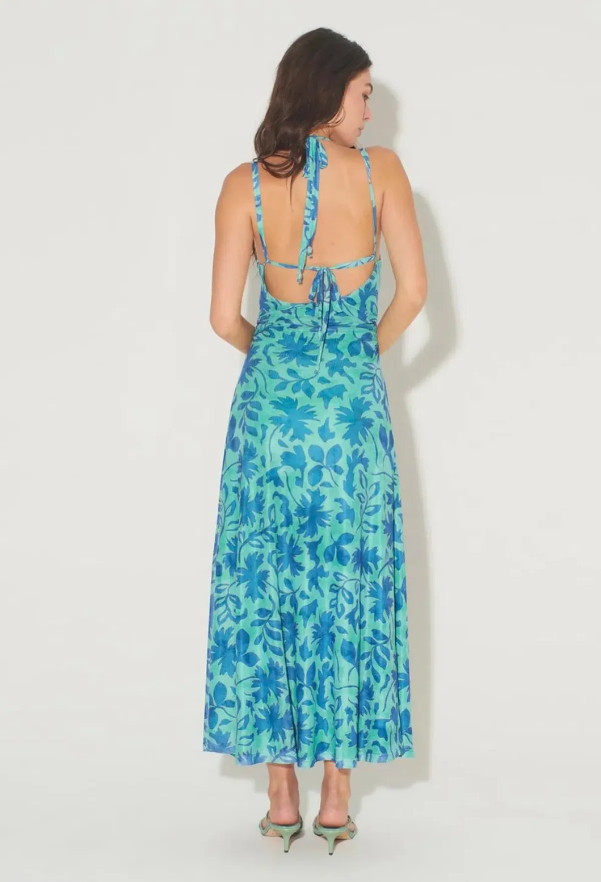 Hansen and Gretel Odessa Dress Aqua Leaf Size 6 - Image 3