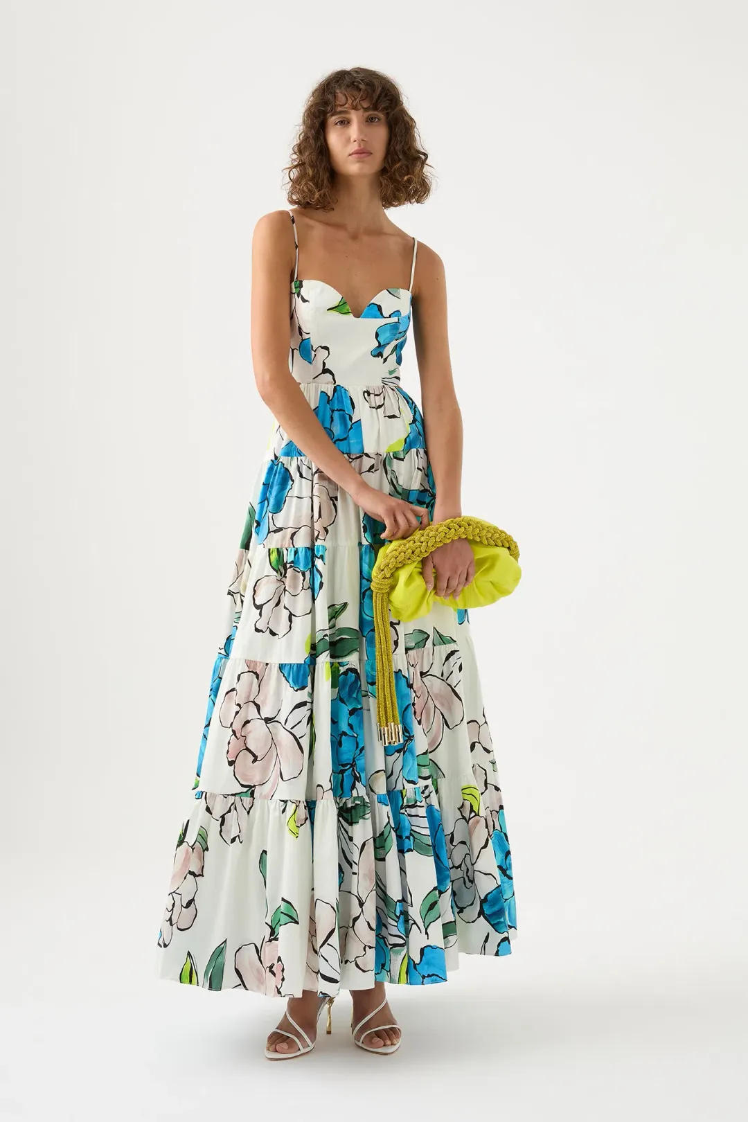 AJE Botanical Tiered Maxi Dress Cool Camellia Size 4 for rent on The Volte - main image