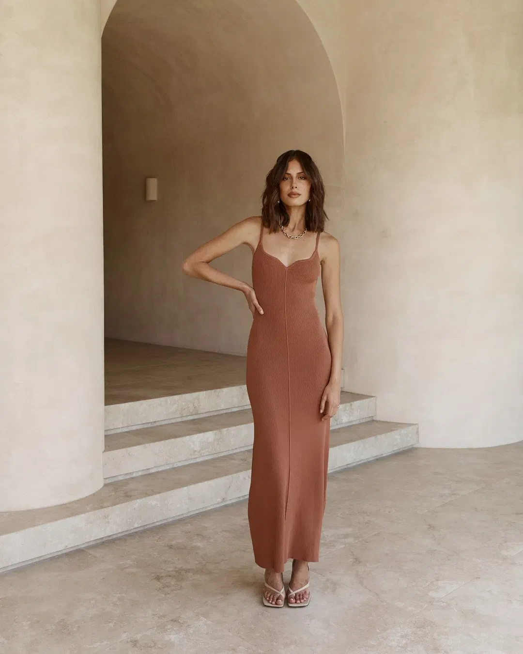 DISSH Koko Knit Dress in Brown Size S / AU 8 for rent on The Volte - main image