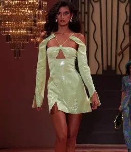 Alice McCall Night Sky Mini Dress Green Sequin for rent on The Volte - image 2