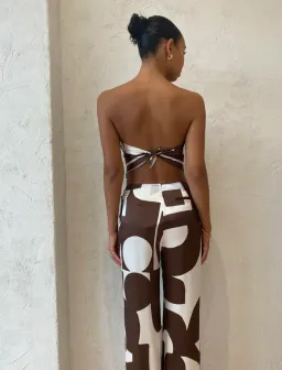 Sir the Label Julien Scarf and Pants Set In Abstract Chocolate Size 1 / AU 8 for rent on The Volte - image 6