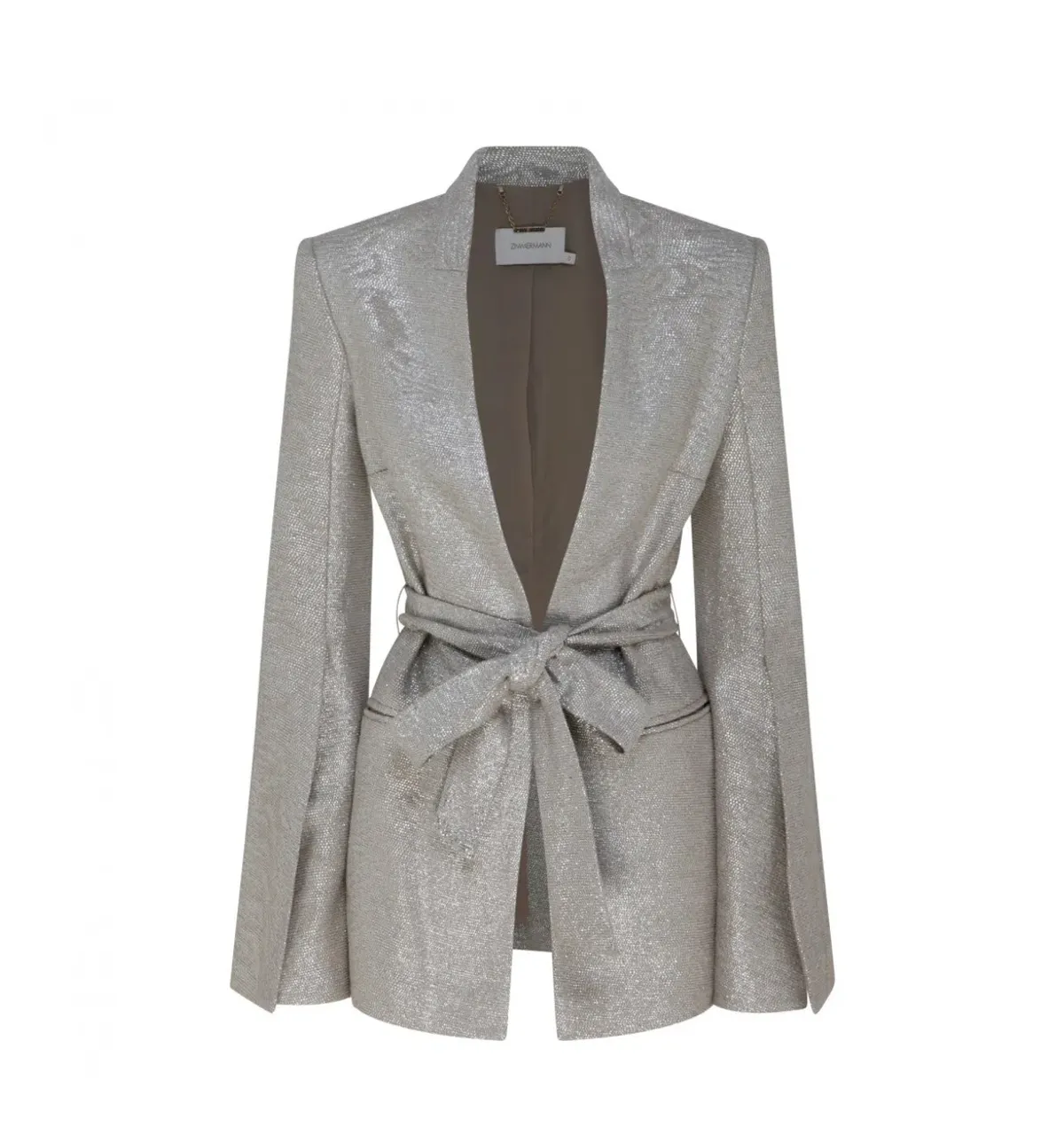 Zimmermann Spring Suiting: The Coaster Metallic Slouch Jacket and Split Pants Set Champagne Size 0 / AU 8 - Image 1