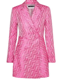 Rotate By Birger Christensen No. 23 Jacquard Blazer Mini Dress in Bubblegum Pink Size 12 for rent on The Volte - image 4