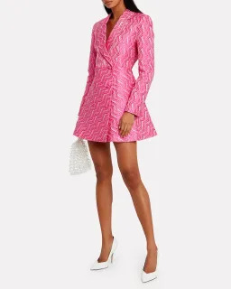 Rotate By Birger Christensen No. 23 Jacquard Blazer Mini Dress in Bubblegum Pink Size 12 for rent on The Volte - image 1