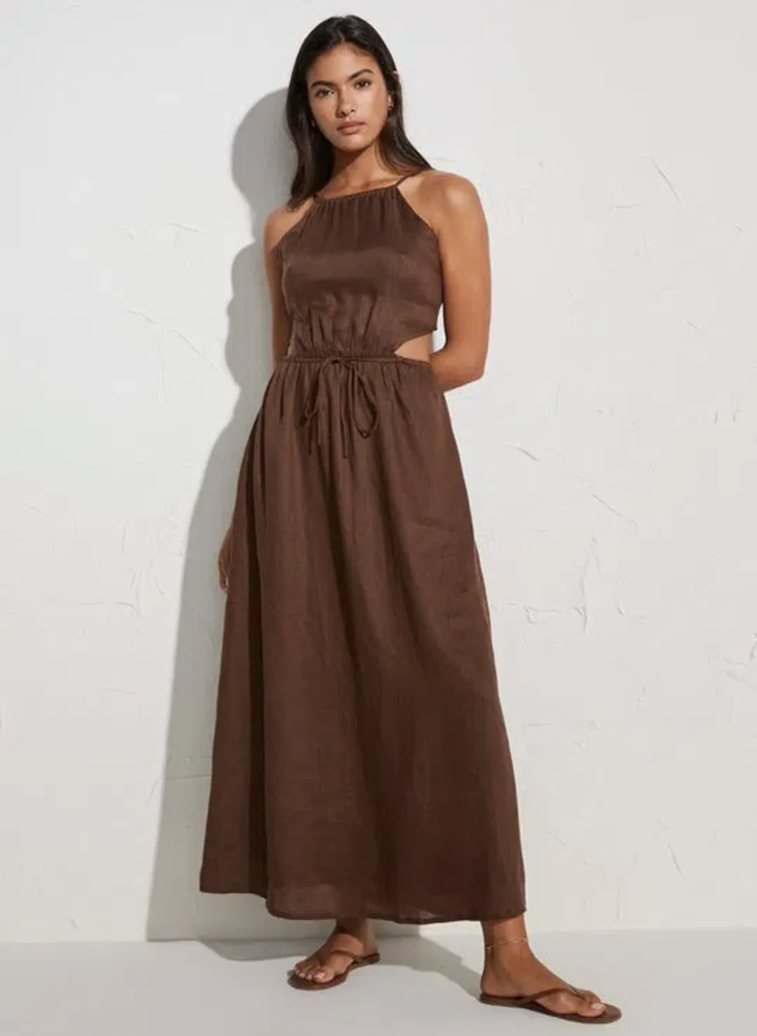 Faithfull the Brand La Piedra Maxi Dress Brown Size 10 for rent on The Volte - main image