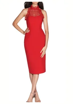 Love Honor Pauline Midi Dress Red Size 12 for rent on The Volte - image 1