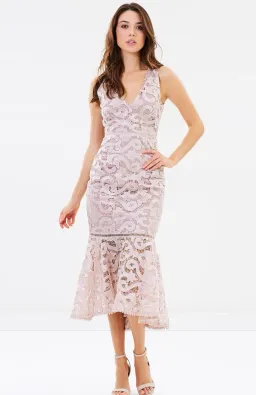 Ministry of Style Dahliah Flare Midi Dress Soft Pink Size 12 for rent on The Volte - image 1