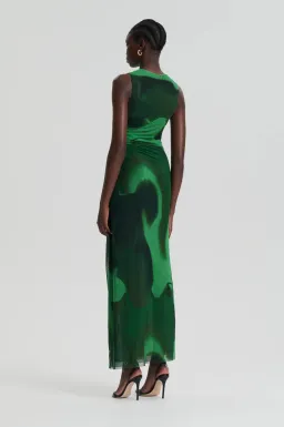 Scanlan Theodore Italian Watercolour Dress Green Print Size 14 for rent on The Volte - image 3