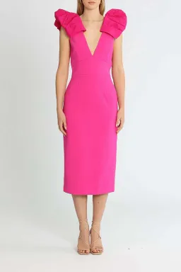 Rebecca Vallance Cupid's Bow Midi Fuschia Pink Size 16 for rent on The Volte - image 1