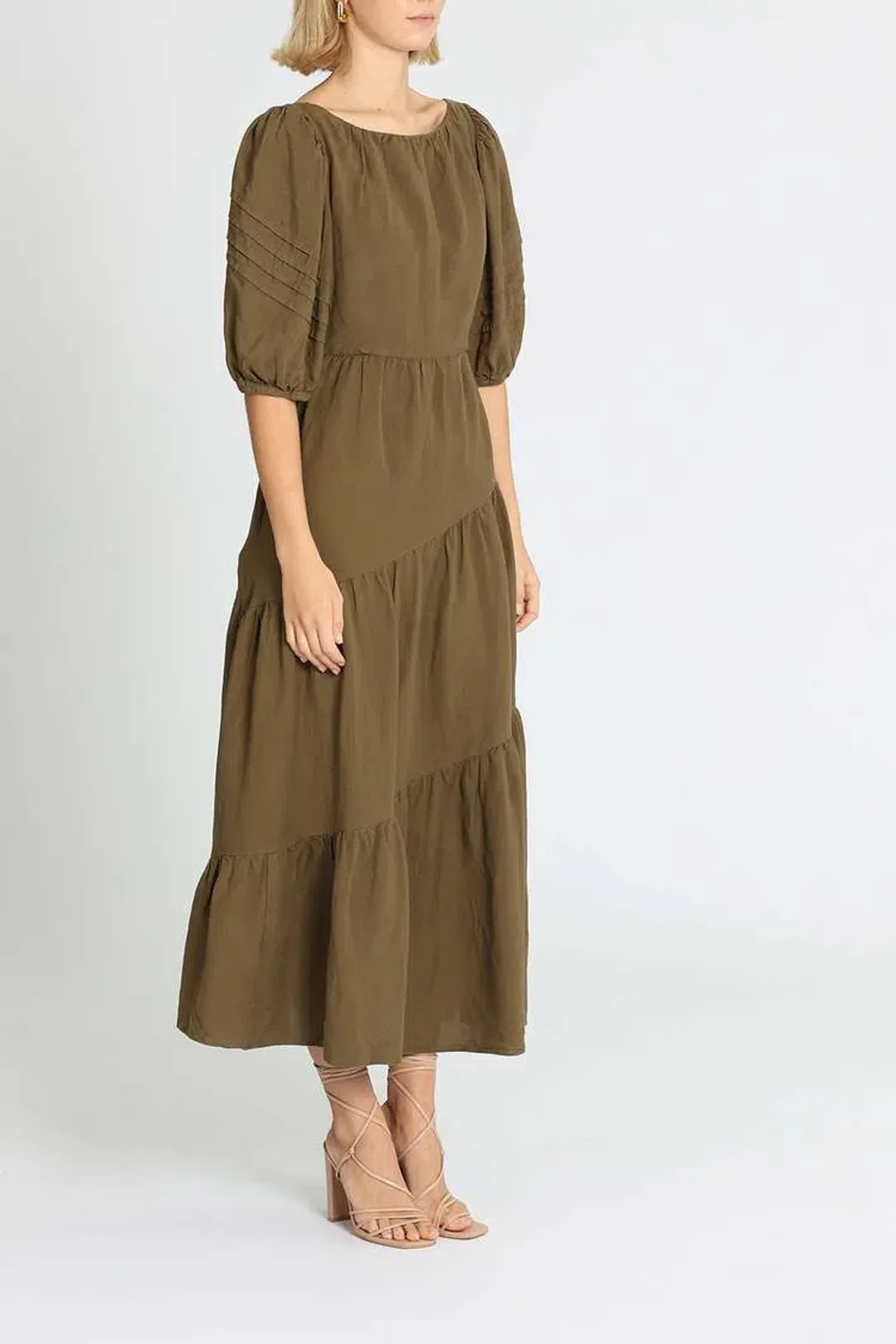 Shona Joy Juliana Midi Dress Khaki Size 14 for rent on The Volte - main image