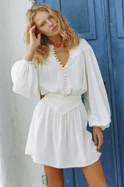 Spell Elodie Mini Dress White Size 14 for rent on The Volte - image 3