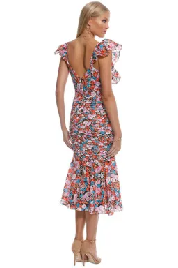 Talulah Cloud Nine Midi Dress Multi Floral Size 10 for rent on The Volte - image 3