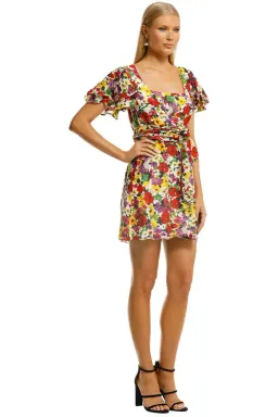 Talulah The Blossom Mini Dress Cloud Dancer Multi Print Size 12 for rent on The Volte - image 2