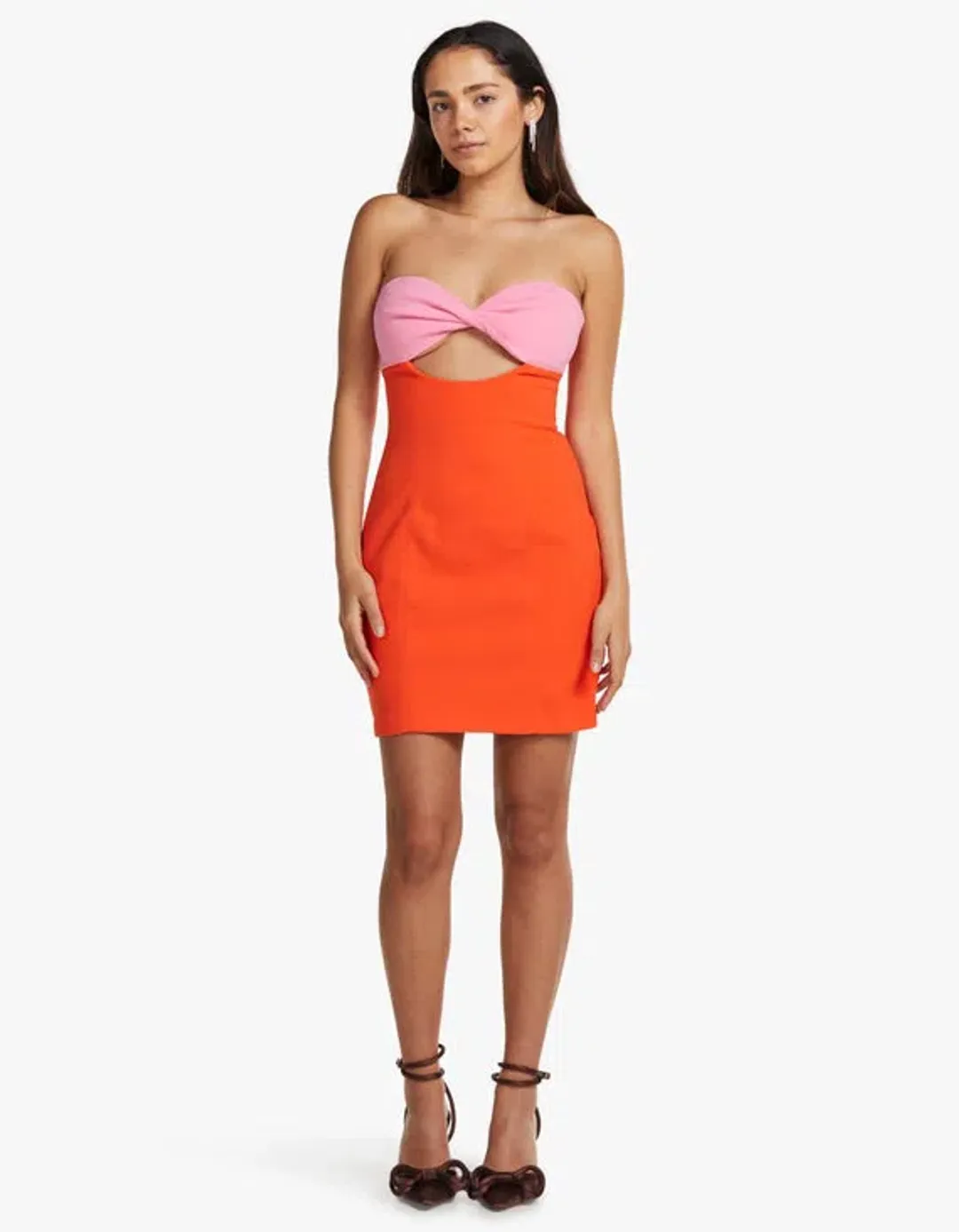 Misha Mikel Dress Orange Size 10/M for rent on The Volte - main image