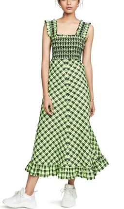Ganni Checked Midi Dress size 8 for rent on The Volte - image 1