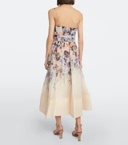 Zimmermann Tama Corset Linen and Silk Midi Dress Floral Size 1 / AU 10 for rent on The Volte - image 2