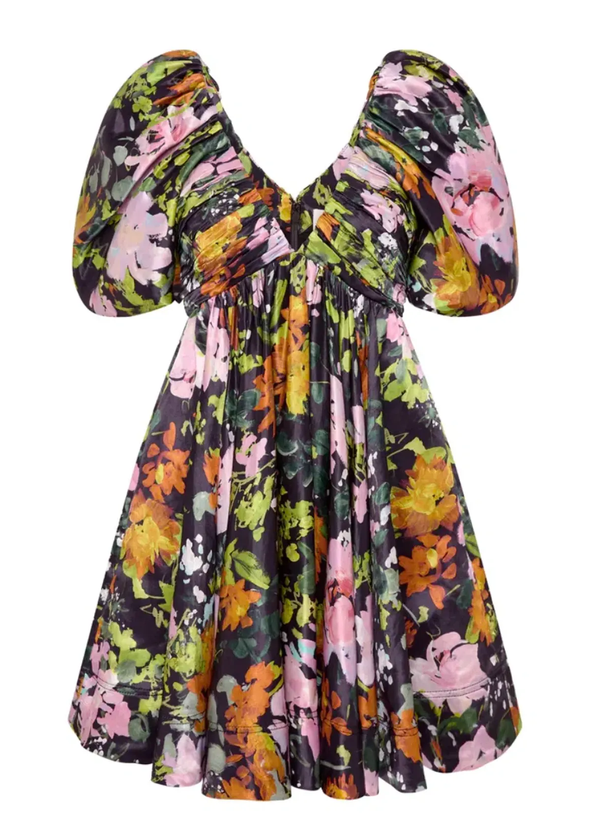 Aje Gabrielle Plunge Mini Dress Midnight Floral Size 10 - Image 3
