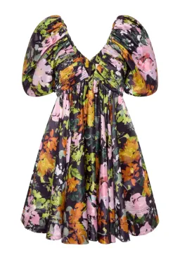 Aje Gabrielle Plunge Mini Dress Midnight Floral Size 10 for rent on The Volte - image 3