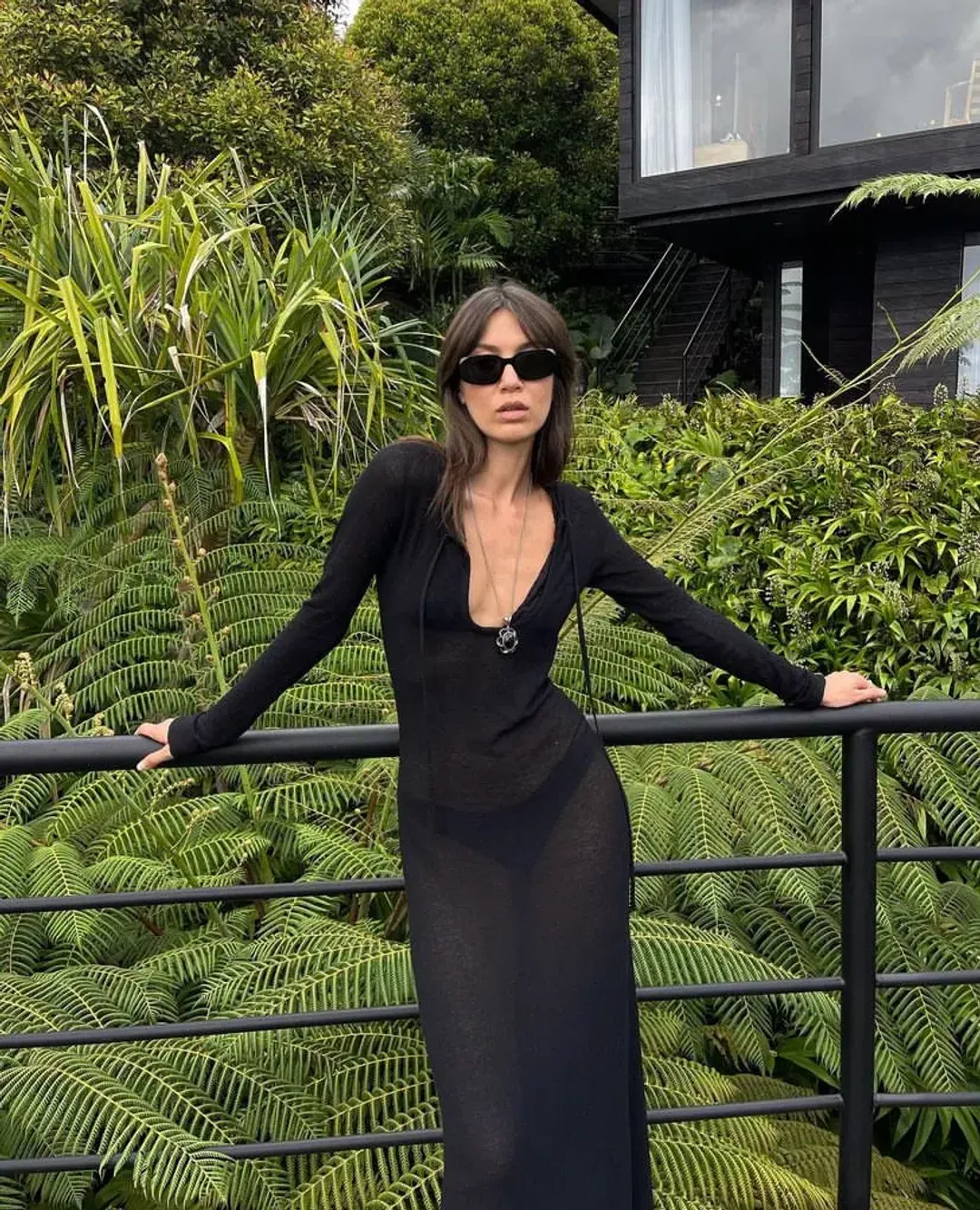 Sir the Label Emmeline Halter Long Sleeve Dress Black Size 1 / AU 8 for rent on The Volte - main image