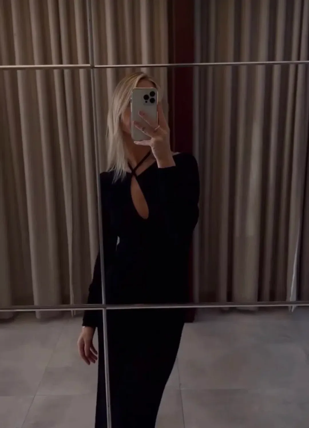 Sir the Label Emmeline Halter Long Sleeve Dress Black Size 1 / AU 8 for rent on The Volte - main image