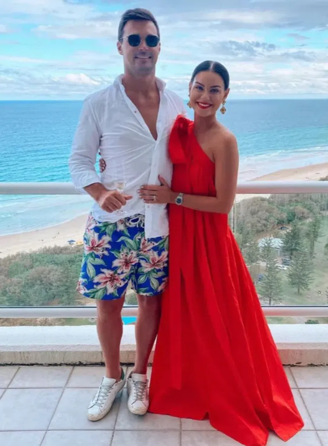 Oroton One Shoulder Dress Red Size AU 8 for rent on The Volte - main image