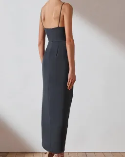 Shona Joy Core Cocktail Draped Maxi Dress Charcoal Grey Size 14 for rent on The Volte - image 2