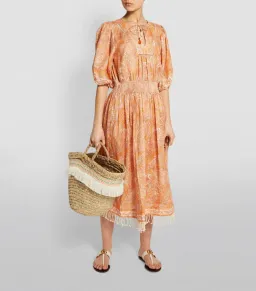 Zimmermann Brighton Shirred Waist Dress Paisley Print Size 0 / AU 8 for rent on The Volte - image 1