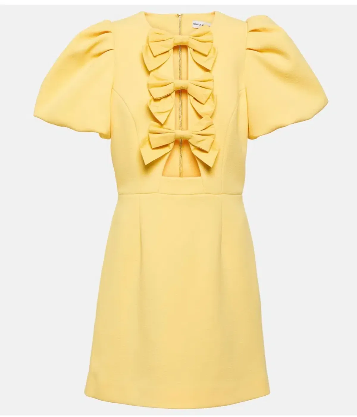 Rebecca Vallance Chloe Bow Mini Dress Lemon Yellow Size 8 - Image 5