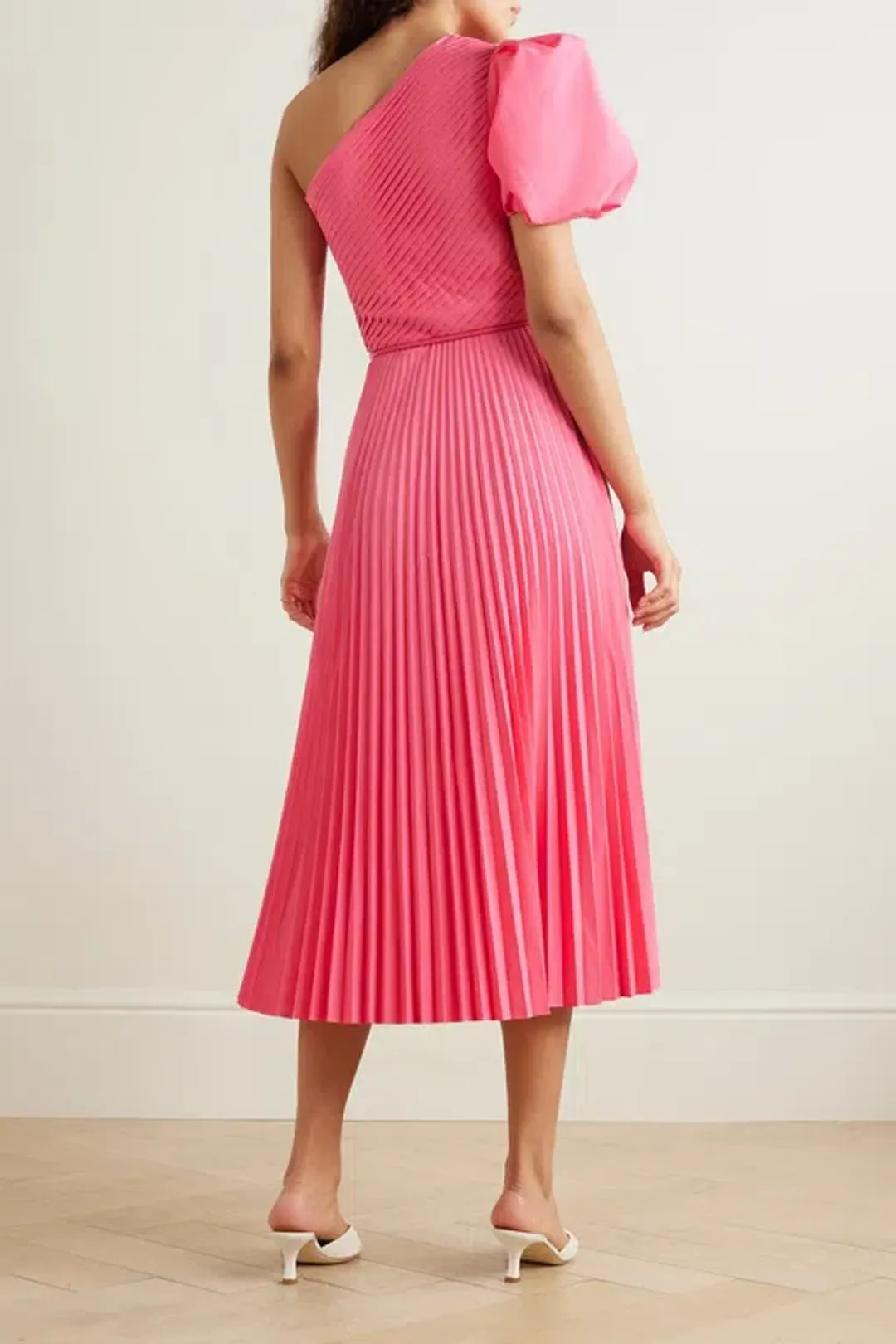 Rebecca Vallance Rosa One Shoulder Midi Dress Pink Size 12 for rent on The Volte - main image
