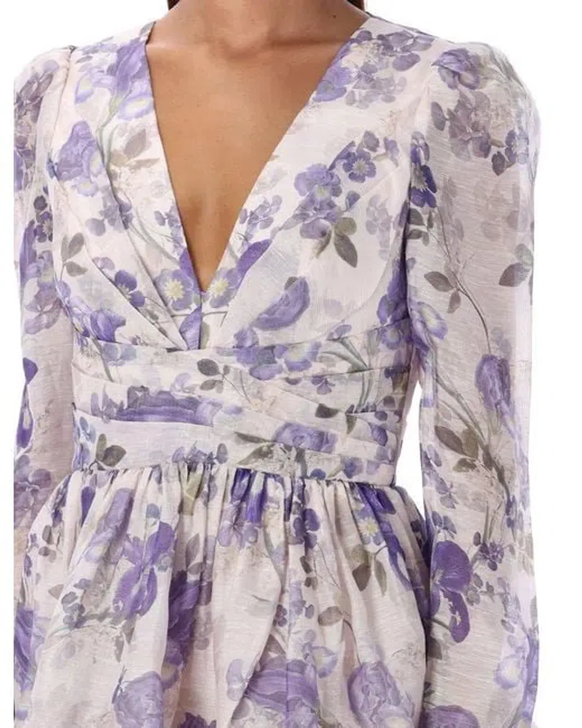 Zimmermann The Lyrical Cross Over Mini in Blue Iris Cream Size 0 (6-8) - Image 7