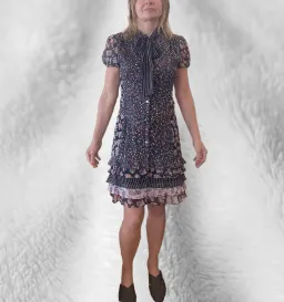 Diane Von Furstenberg Silk Knee Length Button Up Dress Multi Size 6 for rent on The Volte - image 1