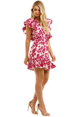 Talulah Les Saison Mini Dress Pink Print Size 10 for rent on The Volte - image 1