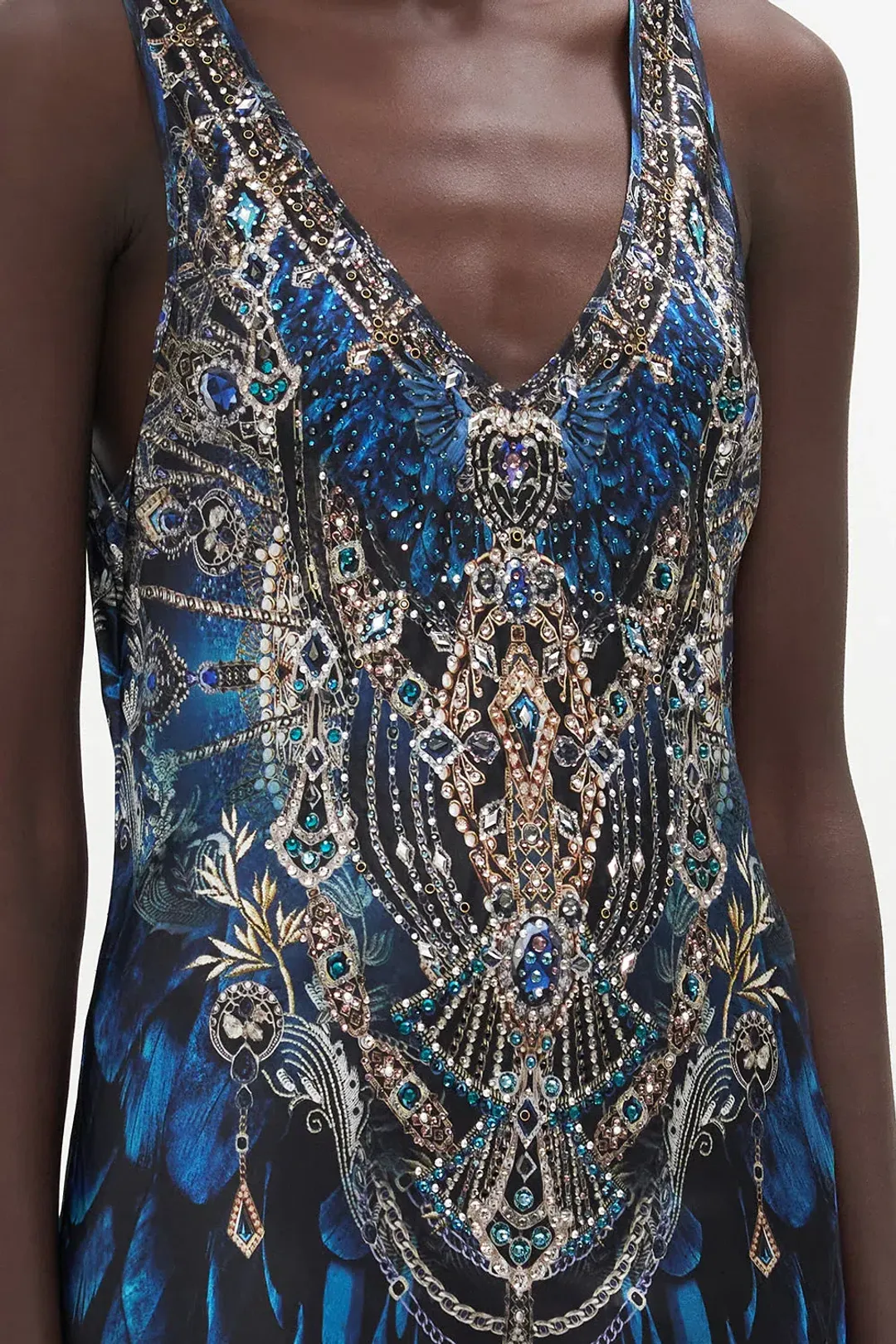 Camilla Ground Control Bias Cut Tank Dress Blue Size 16 for rent on The Volte - main image