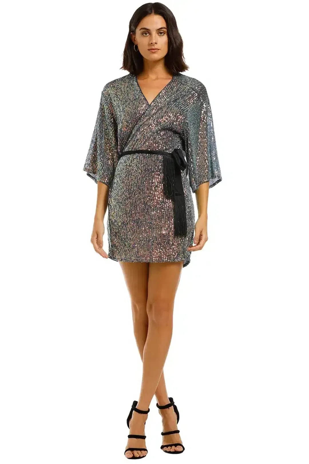 Winona Fantasia Wrap Dress Blue Blue Multi size 12 for rent on The Volte - main image