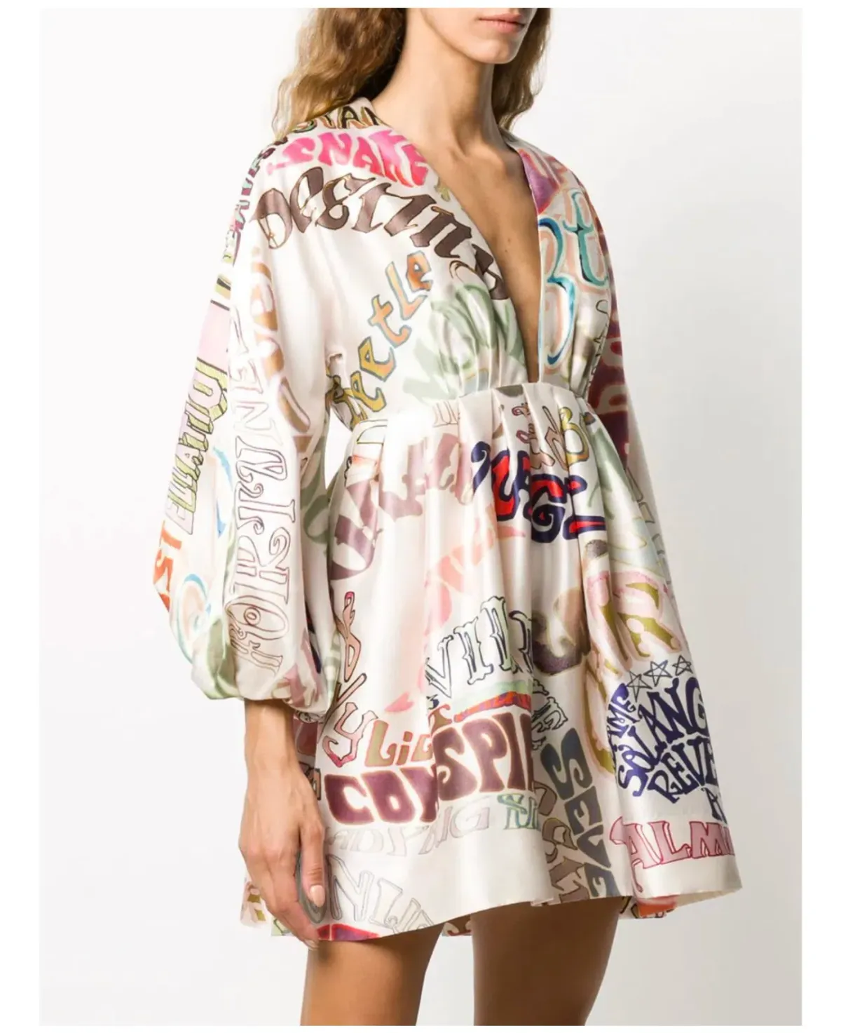 Zimmermann The Ladybeetle Word Mini Dress in Word Print Size 2/Au 12 - Image 1